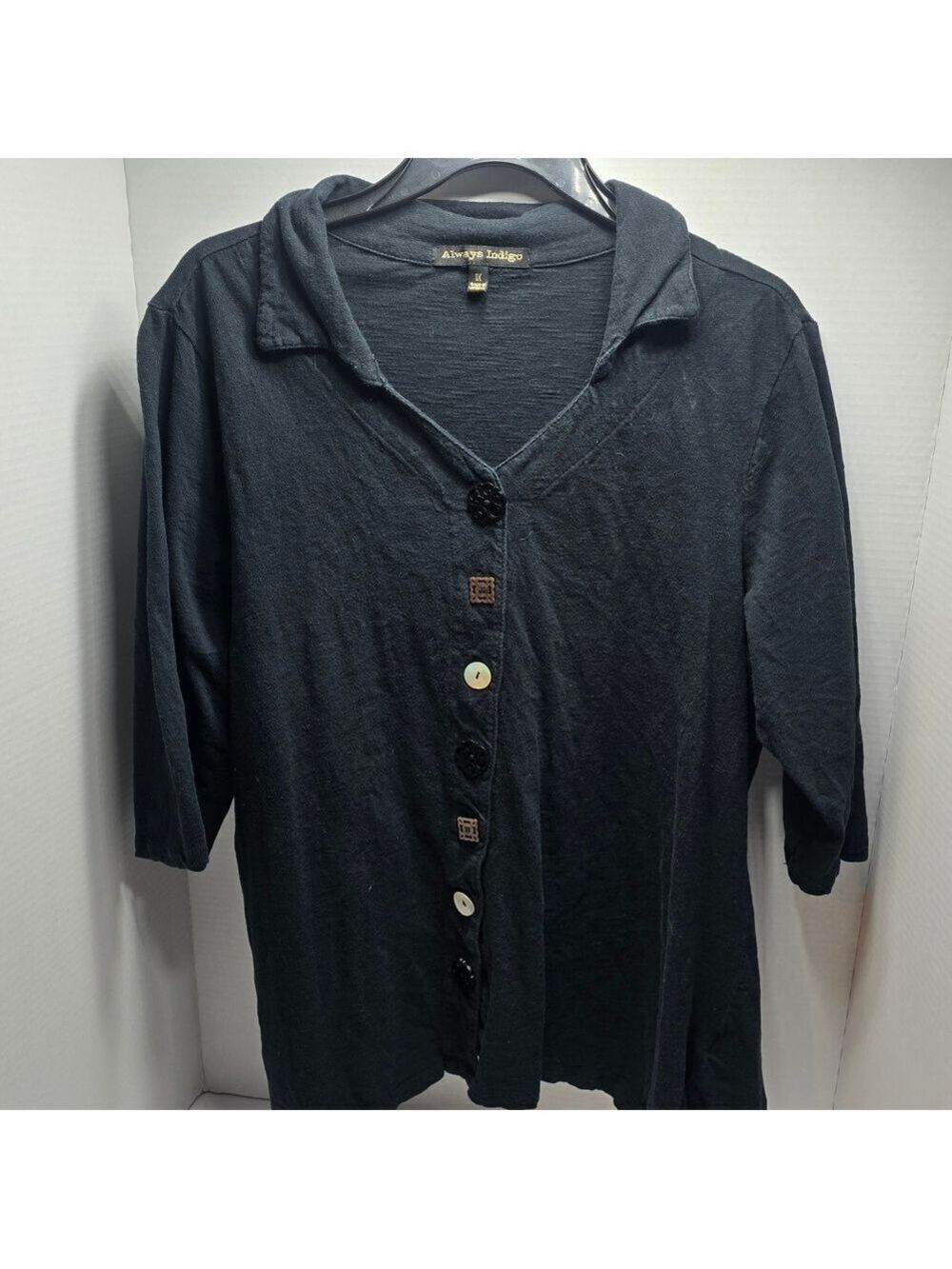 Air of Salt Men's Black Casual Button Down Shirt